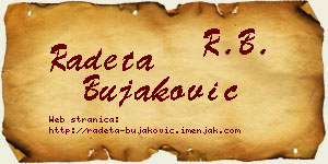 Radeta Bujaković vizit kartica